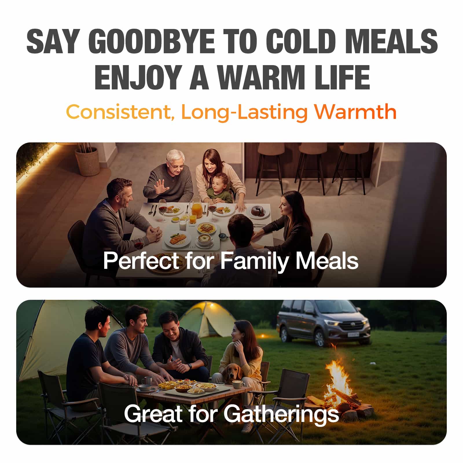 Warming mat in family meals and outdoor gatherings